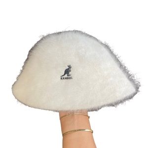 Kangol Furgora Casual Fuzzy White Vintage Bucket Hat One Size